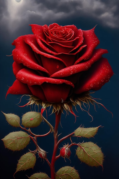 Illustration of a red rose