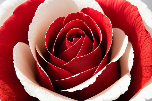 Photo illustration of a red and white rose