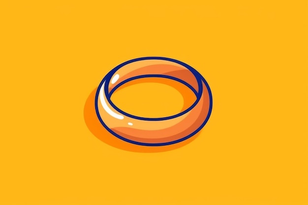 Photo an illustration of a ring on a yellow background