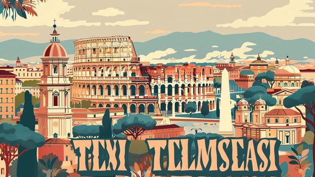 Foto un'illustrazione di roma, in italia