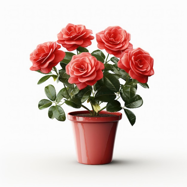 illustration rose in the pot engaging perfect display
