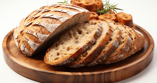 an illustration of round Bread with white background