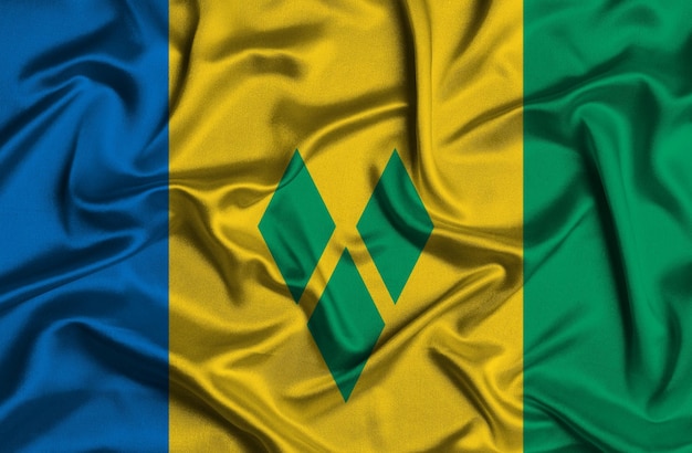 セントビンセントおよびグレナディーン諸島の旗のイラスト