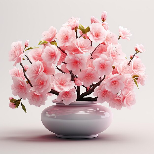 illustration sakura tree in pot wonders