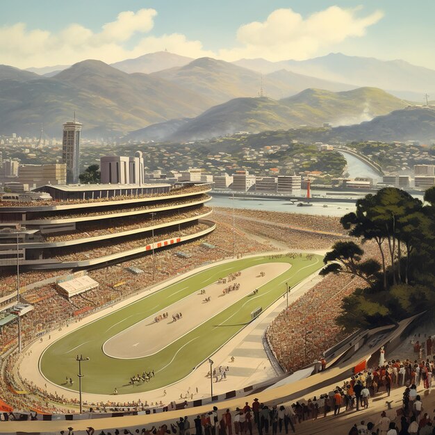 Foto illustrazione del sambodromo da marques de sapucai a rio de janeiro