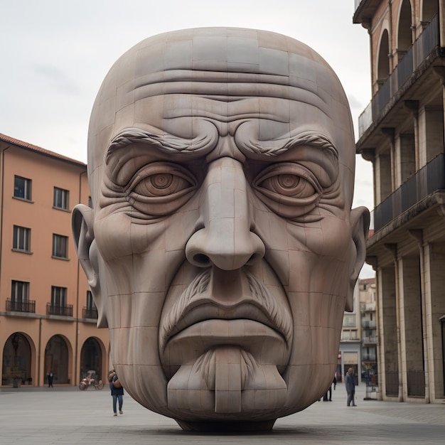 Photo illustration of san lorenzo colossal head