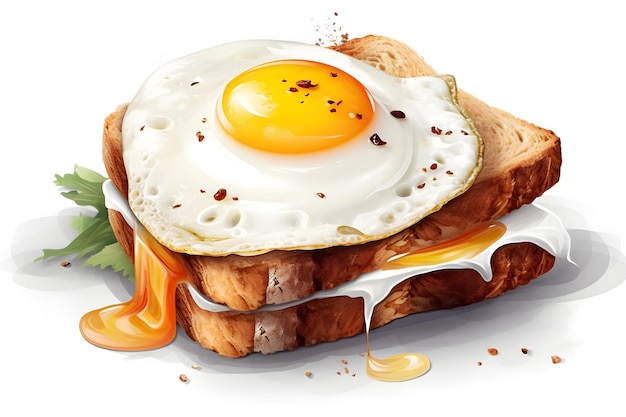 An illustration of a sandwich with an egg on it