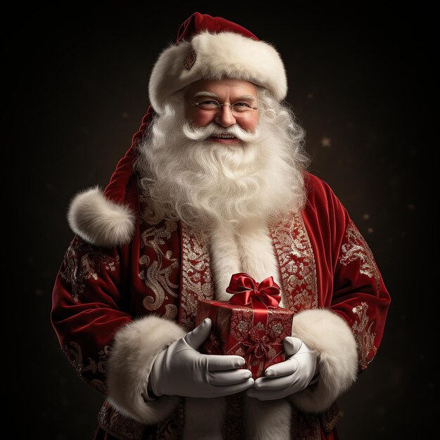 Illustration of a Santa Claus with a Christmas background AI Generated