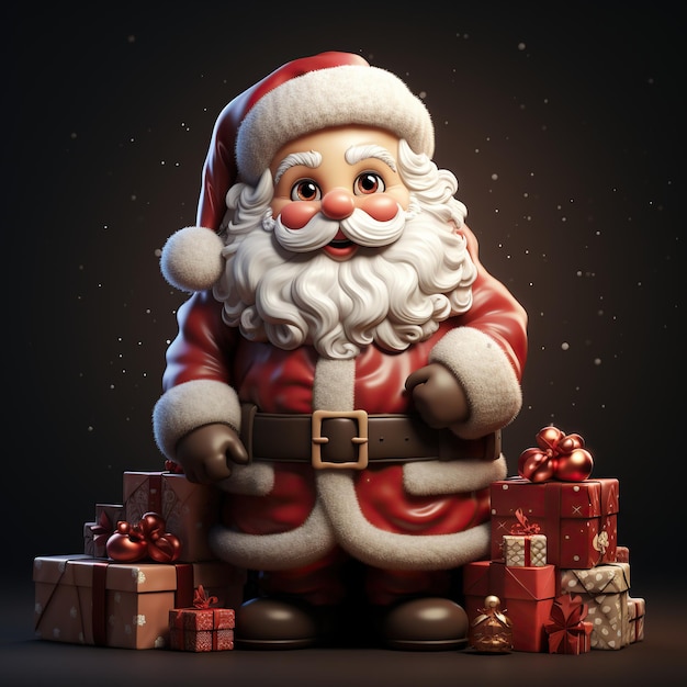 Illustration of a Santa Claus with a Christmas background AI Generated