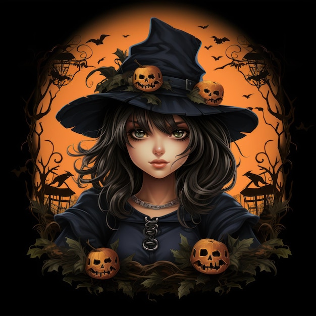 illustration scary halloween cartoon and pumpkin image