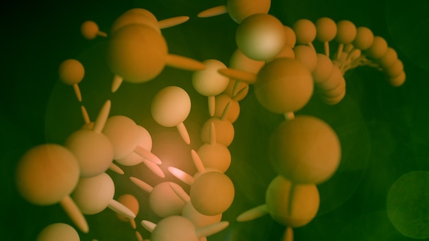  illustration of the science of DNA molecules. Close-up of the human genome concept.