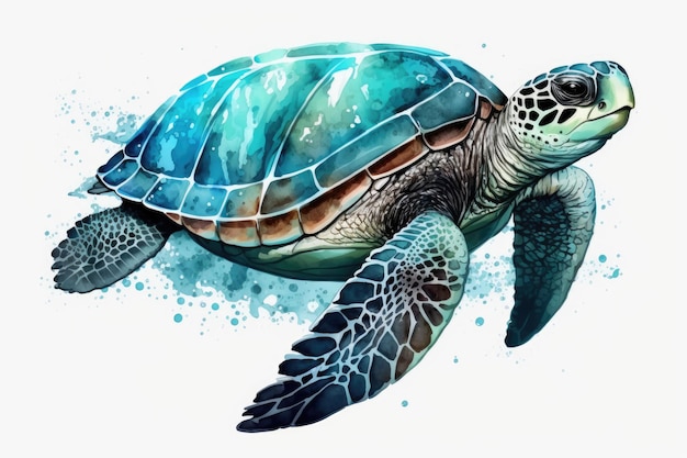 Illustration of a sea turtle on a white background