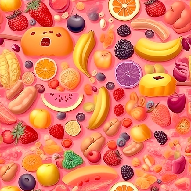 Иллюстрация бесшовные модели мультяшном стиле сладкие конфеты стиль бесшовные иллюстрации