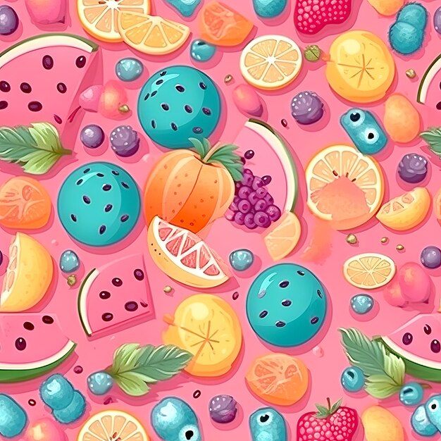 Illustration seamless pattern cartoony style sweet candy style