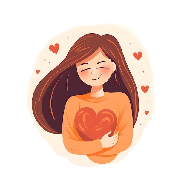 Photo illustration of self love isolated white background