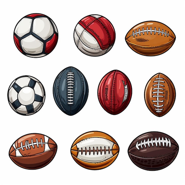 Foto illustrazione di una serie di palle sportive popolari