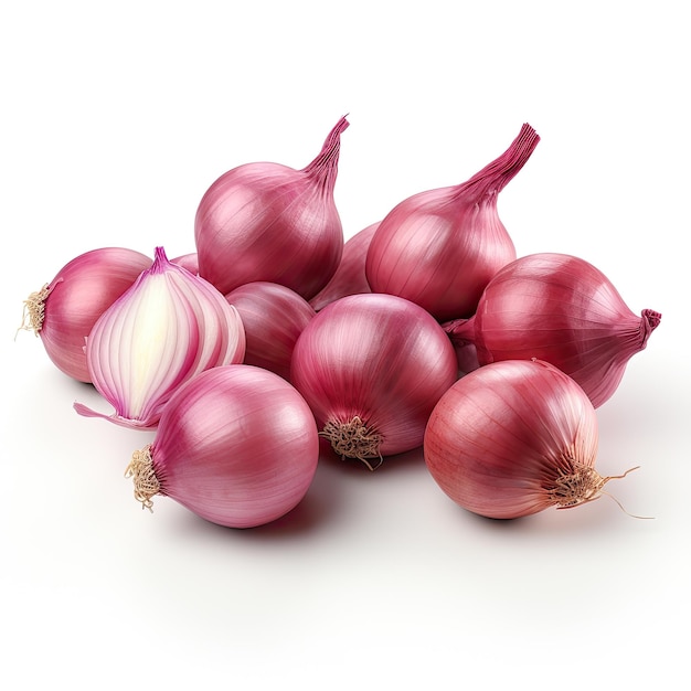 illustration shallots fresh bg white