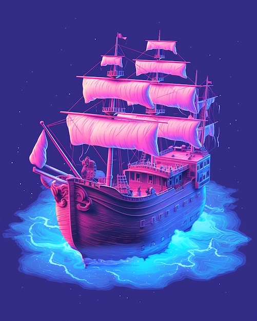 Photo illustration of ship