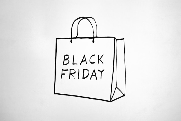 Illustration of a shopping bag on black friday