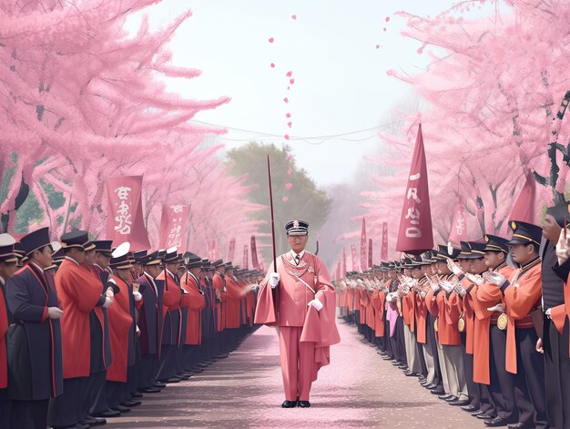 Photo illustration showa day in pink