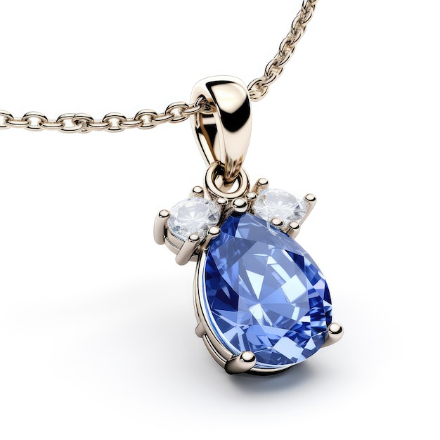 illustration showcasing engaging blue sapphire necklace