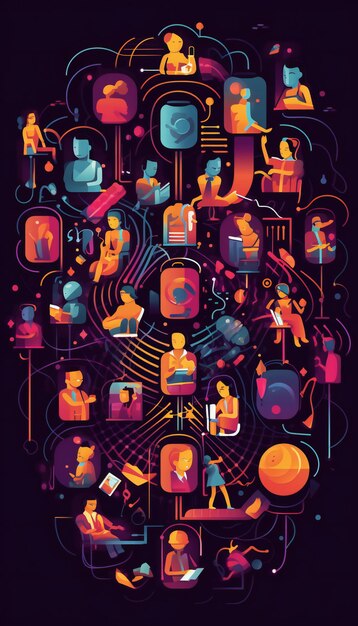 An illustration showcasing a network of interconnected Podcast day