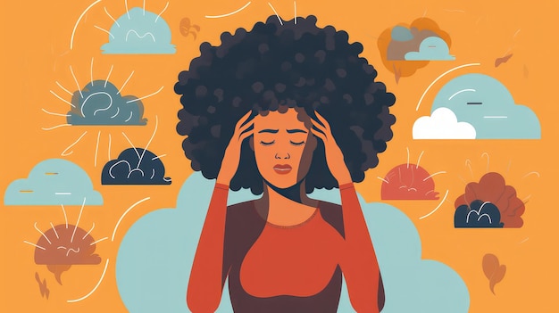 Illustration showing woman mental health