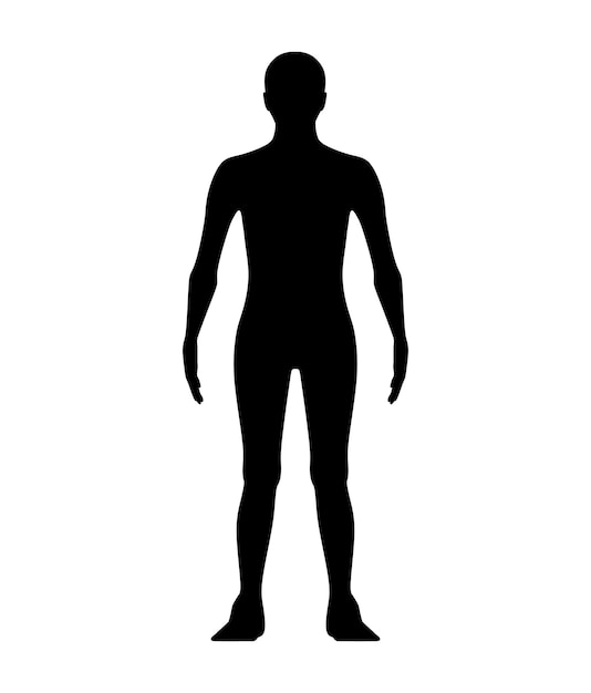 illustration of silhouette man against white background