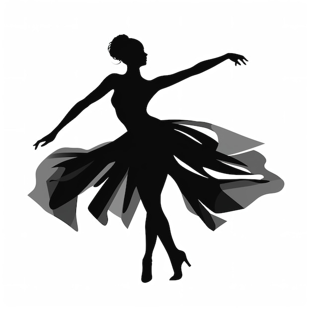 Photo an illustration of a silouette of a woman dancin