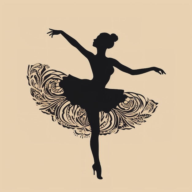 An Illustration of a silouette of a Woman Dancin