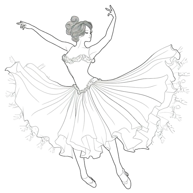 An Illustration of a silouette of a Woman Dancin