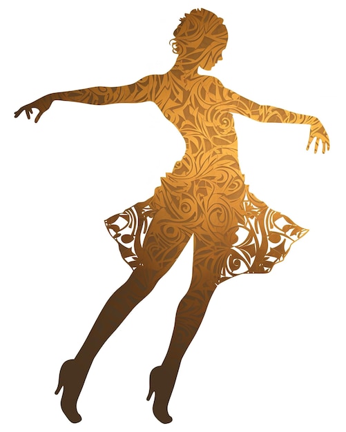 Photo an illustration of a silouette of a woman dancin