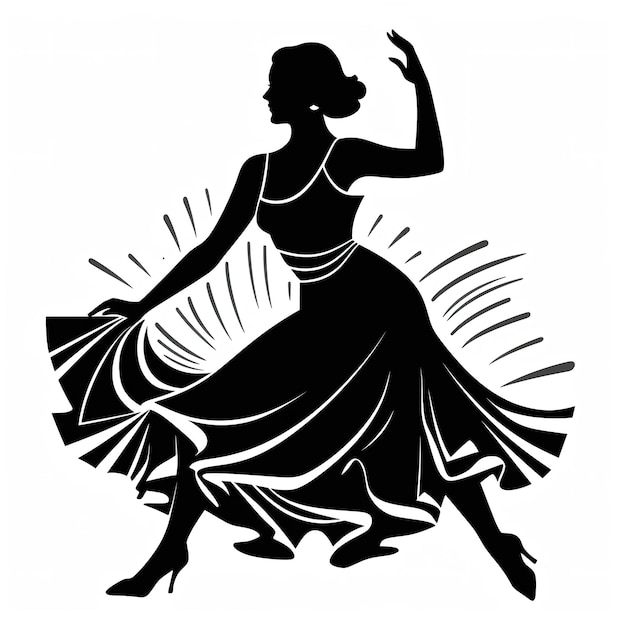 An Illustration of a silouette of a Woman Dancin