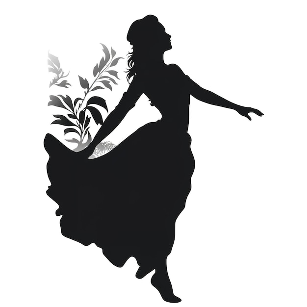 An Illustration of a silouette of a Woman Dancin