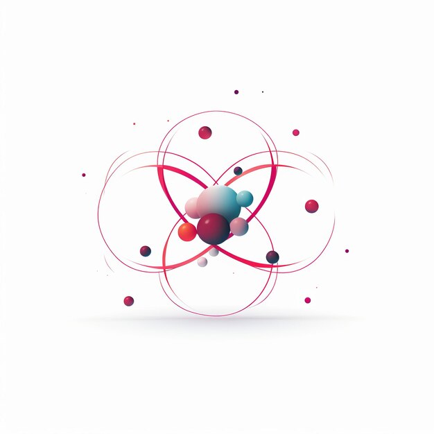 illustration of Simple and Elegant Atom Graphic on White Background