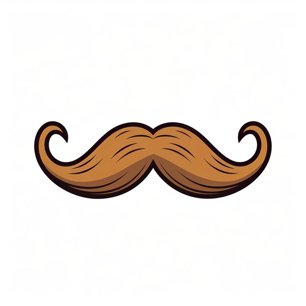 Photo illustration of simple mustache illustration on white background