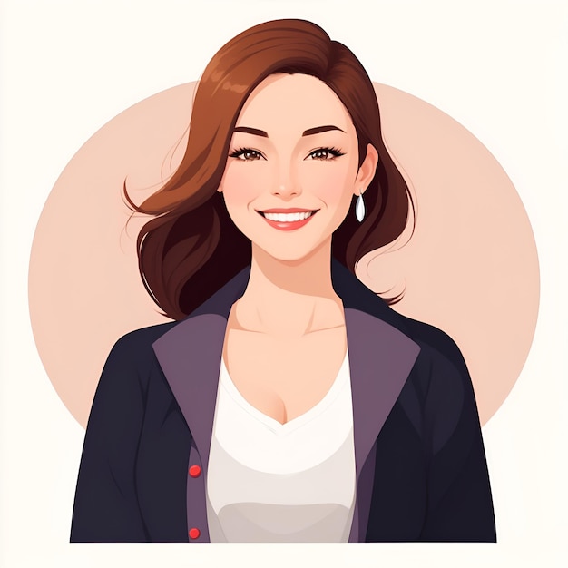 illustration single woman american cartoon art style images with ai generated