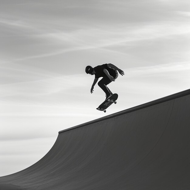 Illustration of a skater performing skateboarding trick