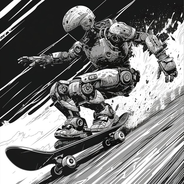 Illustration of a skater performing skateboarding trick