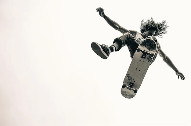 Photo illustration of a skater performing skateboarding trick