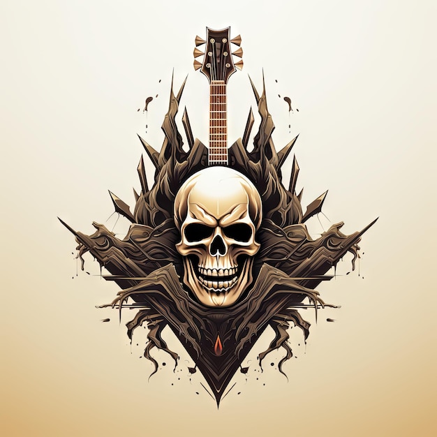 An illustration of a skull art design