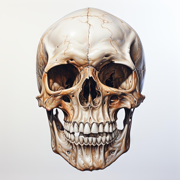 An illustration of a skull art design