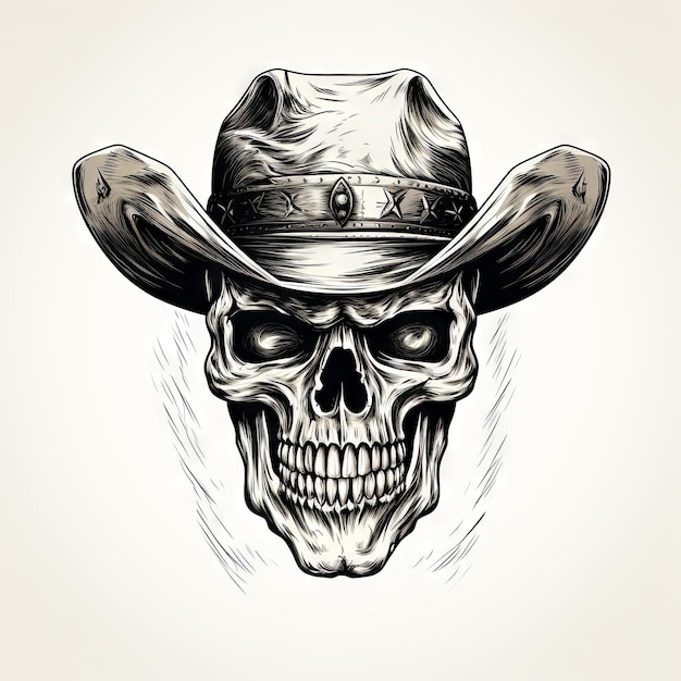 An illustration of a skull art design