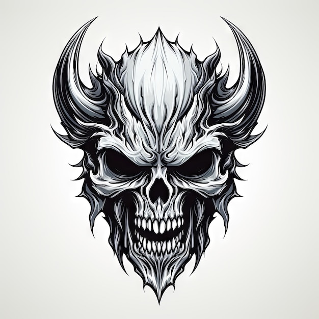 An illustration of a skull art design