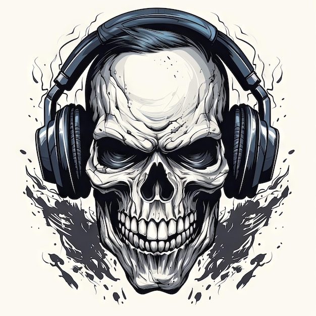 An illustration of a skull art design