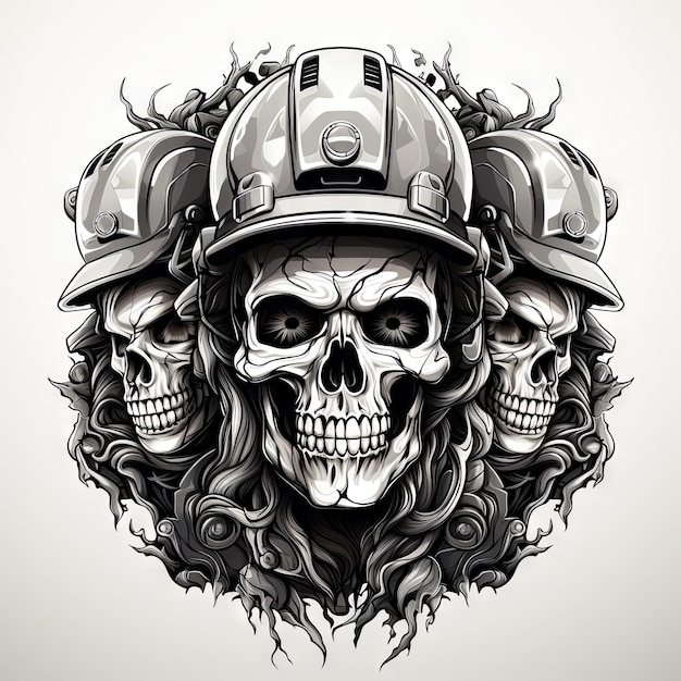 Photo an illustration of a skull art design