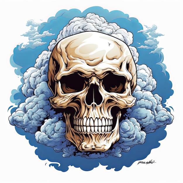 Photo an illustration of a skull art design