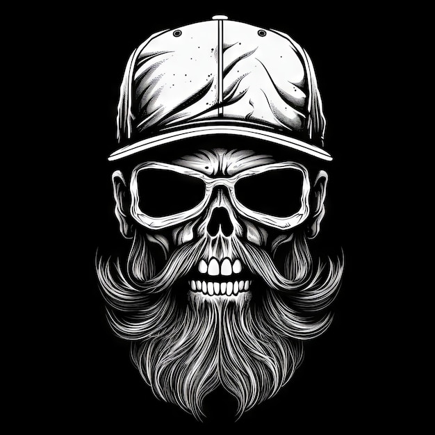 Photo an illustration skull tattoo design