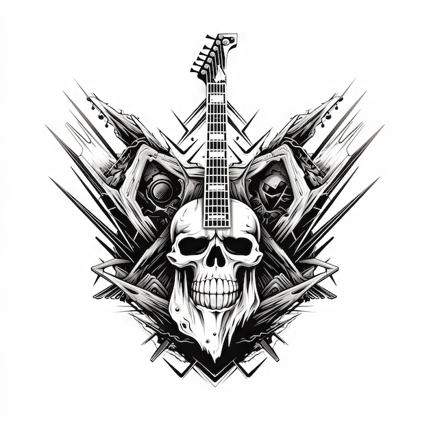 Photo an illustration skull tattoo design