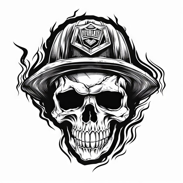 Photo an illustration skull tattoo design